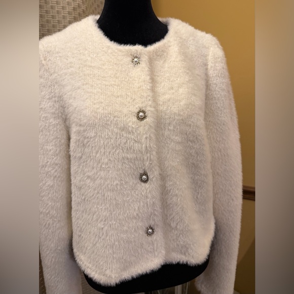 Sadie & Sage NWT Chic White Teddy Jacket for Women - Picture 2 of 8